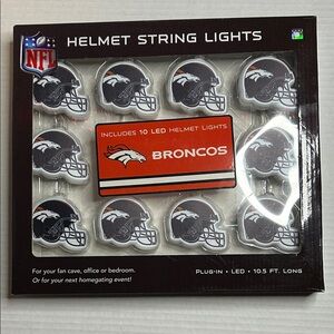 NFL Denver Broncos LED Helmet String Lights - Black and White